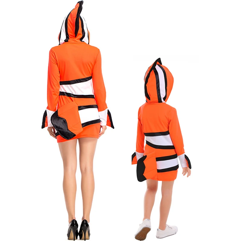 Mother Daugther Son Finding Nemo Costume Mom Me Halloween Beach Wear Clown Fish Hooded Jacket Outfit Kids Animal Cosplay Outfit Mother Daugther Son Finding Nemo Costume Mom Me Halloween Beach Wear Clown Fish Hooded Jacket Outfit Kids Animal Cosplay Outfit