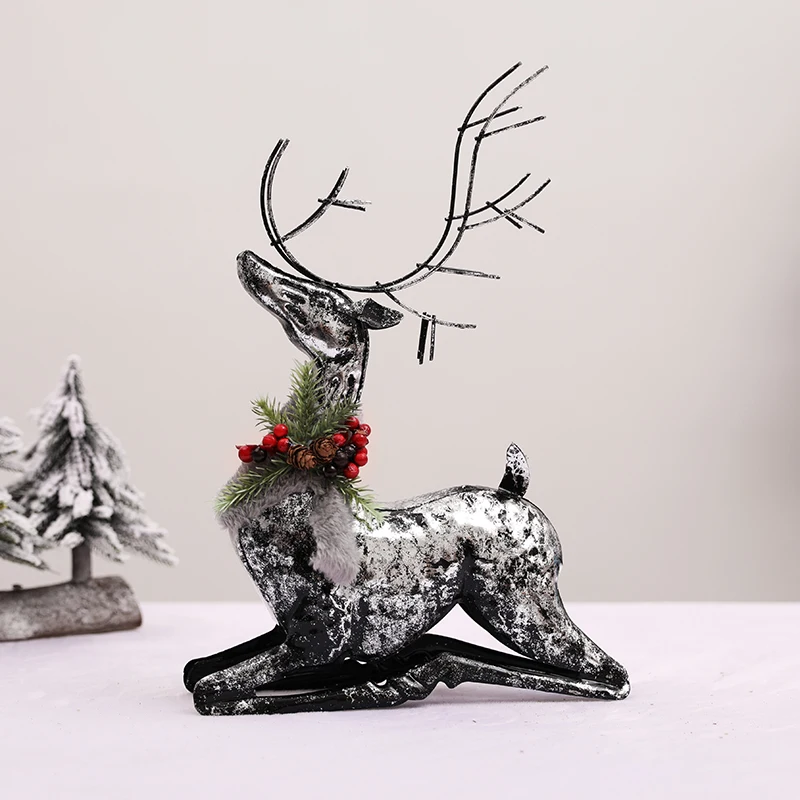 

American wrought iron simulation Christmas reindeer desktop creative decoration shopping mall window scene layout decorations