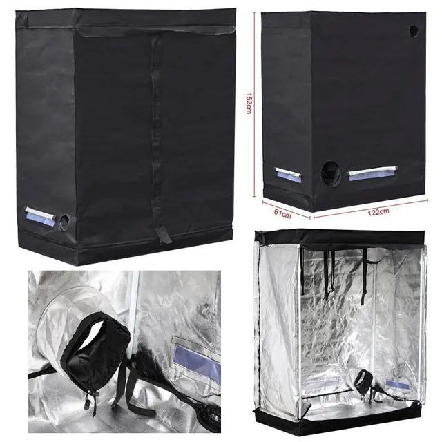 Beltéri Hidroponikusok Termesztése Sátor, Növekvő Szoba Doboz Led Növényi Fény, Fényvisszaverő Mylar Kert Üvegházak Sátor 60X120X150 Cm - Image 3