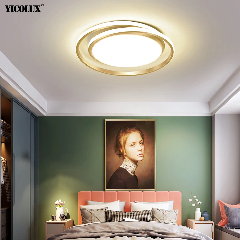 Simple Round Gold/Black/White New LED Modern Chandeliers Lights Living Dining Room Bedroom Home Indoor Lighting Lamp With Remote