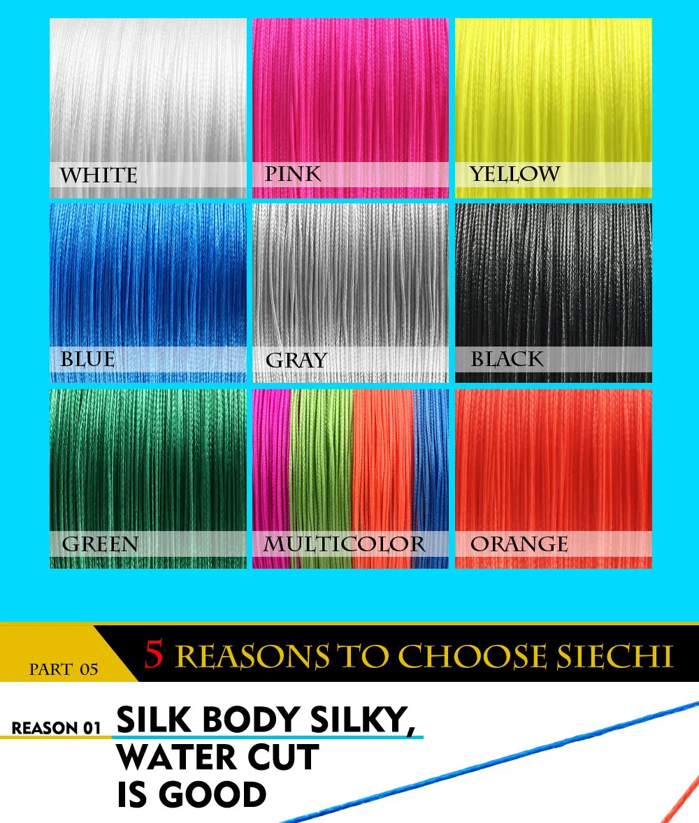 Linha de Pesca Linha de Pesca para Carpa Fio de Pesca para Toda a Pesca Siechi Marca Trançado 8 Stands 20-88lb Multifilament para Carpa 1000 m pe 7 de pesca 8 stands 20-88lb multifilament linha