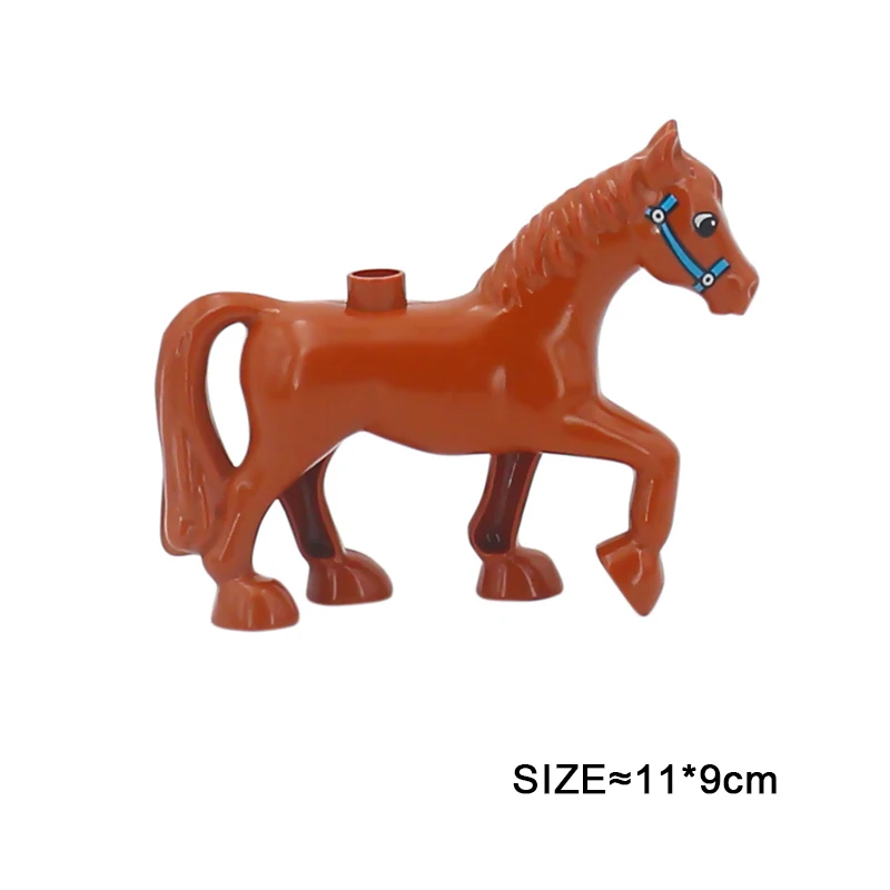 Big Size Building Blocks Animal Accessories Farm Figures Pig Rabbit Chicken Duck Dog Cat Bird horse Cow Sheep DIY Toys Gifts