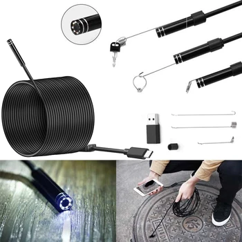 

5.5mm Lens Android USB Type-C Endoscope Camera Flexible Snake USB Type C Hard Wire 10M Cable Inspection Camera Borescope