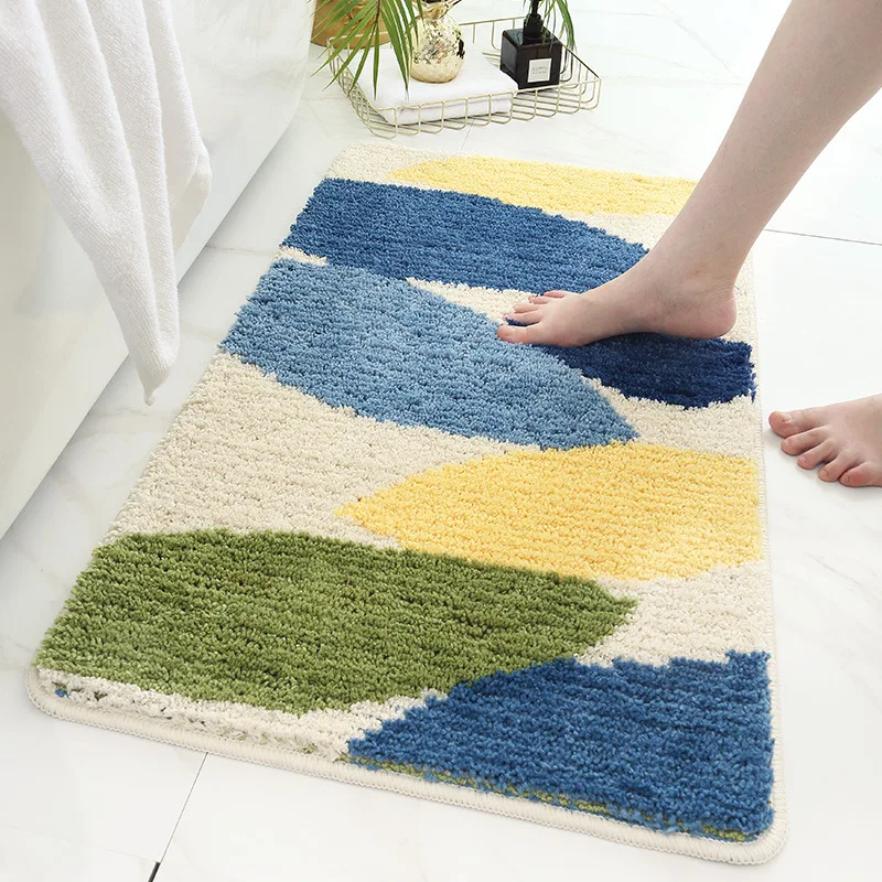 

Honlaker Simple Flocking Bath Mat Quickly Absorbent Microfiber Bathroom Mat High Quality Thick Non-slip Bathroom Door Mat