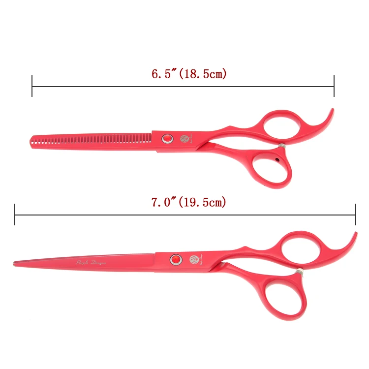 Фиолетовый дракон 7," профессиональные ножницы для домашних животных для ухода за собакой японский 440c животных прямые и истончение и изогнутые ножницы LZS0377