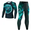 Men's Thermal Underwear For Men Male Thermo Kickboxing Clothes Suits MMA BJJ Tights Set Winter Quick Dry Long Johns Tracksuit 05 3