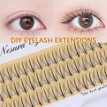 

60pcs Individual Eyelashes Beams Mink False Eyelashes Cluster DIY Self-Grafting Fake Eyelashes Bunches