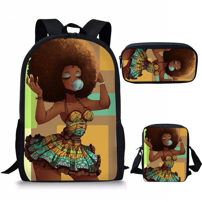 Nopersonality Черная Королева Африканский Американский Рюкзак Африканка рюкзаки, уникальный африканский Рюкзак Студенческая Книга сумка афро леди 16 дюймов - Цвет: Z5016ECK