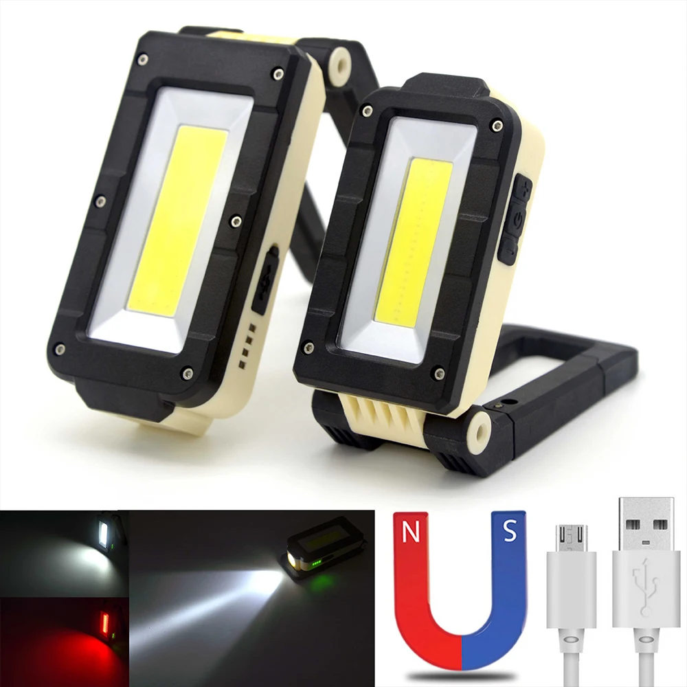 

USB Rechargeable COB Work light Portable lantern 180 degree adjustment Bottom with magnetic Suitable for camping work