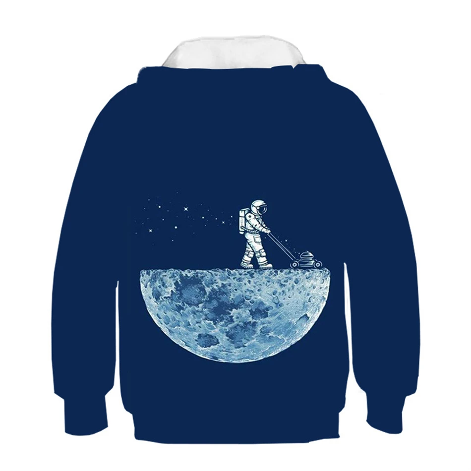 hoodie for baby boy Kids Funny Harajuku Colorful Galaxy Print Hooded Sweatshirt Planet Astronaut 3D Hoodie For Boy Girl 4-13Y Children Cool Pullover children's hooded tops