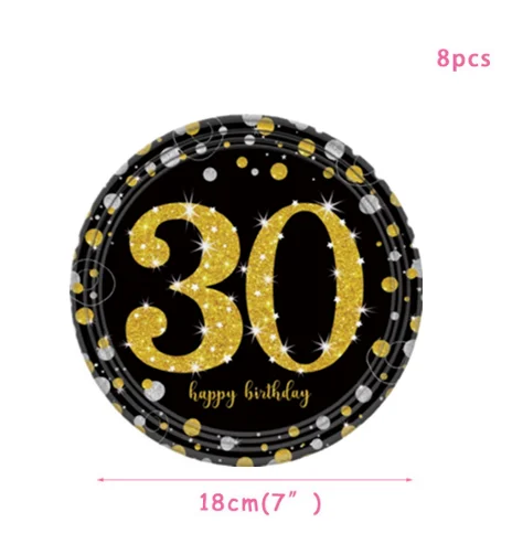 7inch plate 8 pcs 10 шт роза с золотым ножом, вилка ложка одноразовая посуда тарелка салфетки под чашки детский душ свадьба день рождения украшения принадлежности - Цвет: 7inch plate 8 pcs