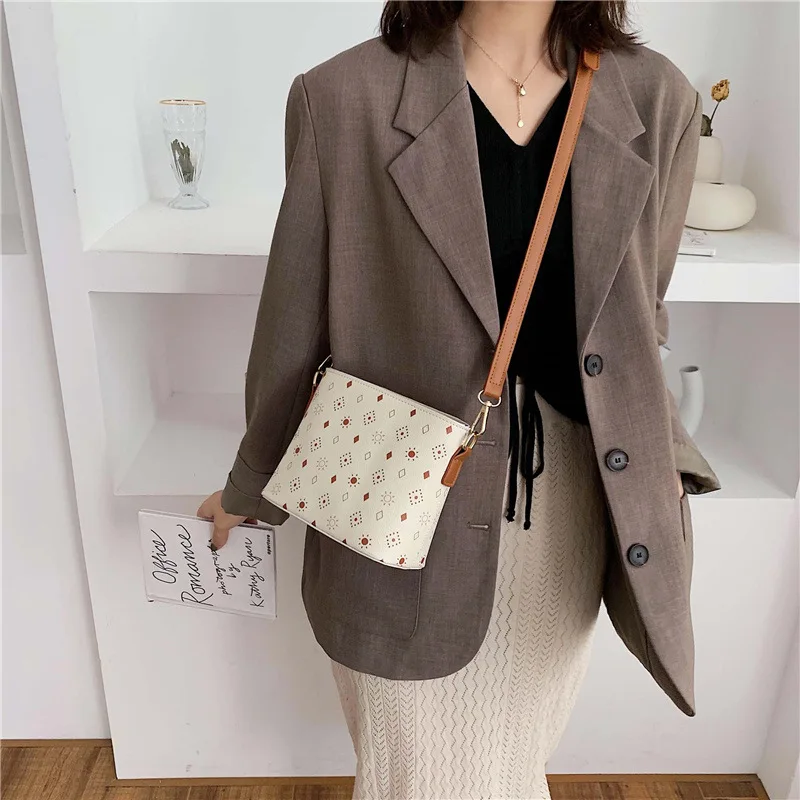 

Bags New Arrival Bag WOMEN'S Bag Fashion 2019 Korean-style Fashion Printed Square Sling Bag Crossbody Bag