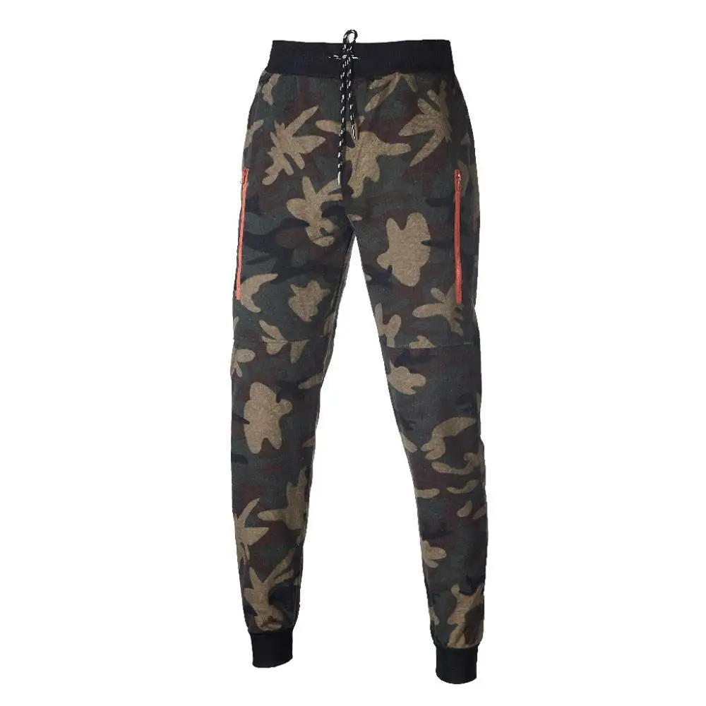 Army green Модные мужские теплые зимние спортивные штаны на молнии с камуфляжным принтом, повседневные спортивные штаны со средней талией для мужчин, Новинка - Цвет: Army green