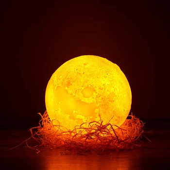 

LED Night Light Moon Lamp Printed Moon Lamp Luna Creative Light Home Decor LED Table Touch 2 Color Kids Night Light Room