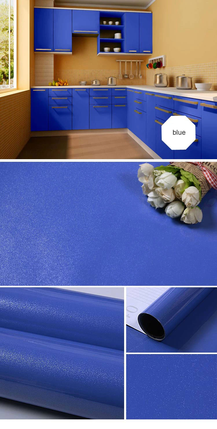White DIY Decorative Sticker Old Furniture Renovation Self-Adhesive Wallpaper Kitchen Cabinet Wardrobe PVC Waterproof Wall Paper