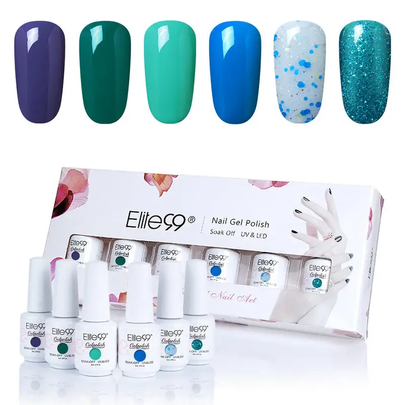 Elite99 8 мл Гель-лак для ногтей серии Blue Soak Off цветной гель дизайна полупостоянные
