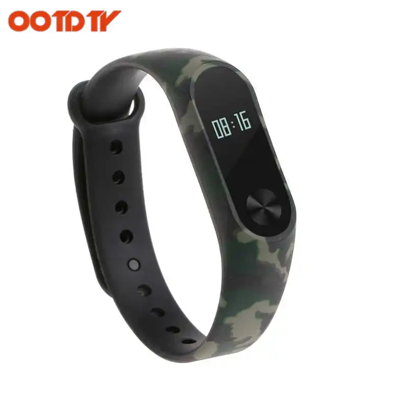 OOTDTY Камуфляжный браслет из ТПУ сменный ремешок для умных часов Xiaomi MI Band 2 Прямая