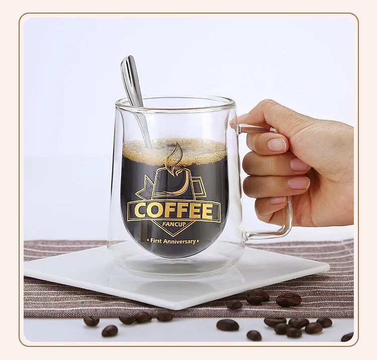 Originality Double-Wall Coffee Cup High Borosilicate Glass Heat Insulation Breakfast Cappuccino Latte Milk Mug Office Teacup