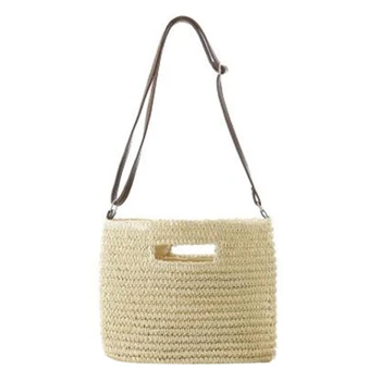 

FGGS-Crossbody Single Shoulder Hand Carry Three-Use Straw Bag Temperament Female Bag Sen Summer Woven Bag