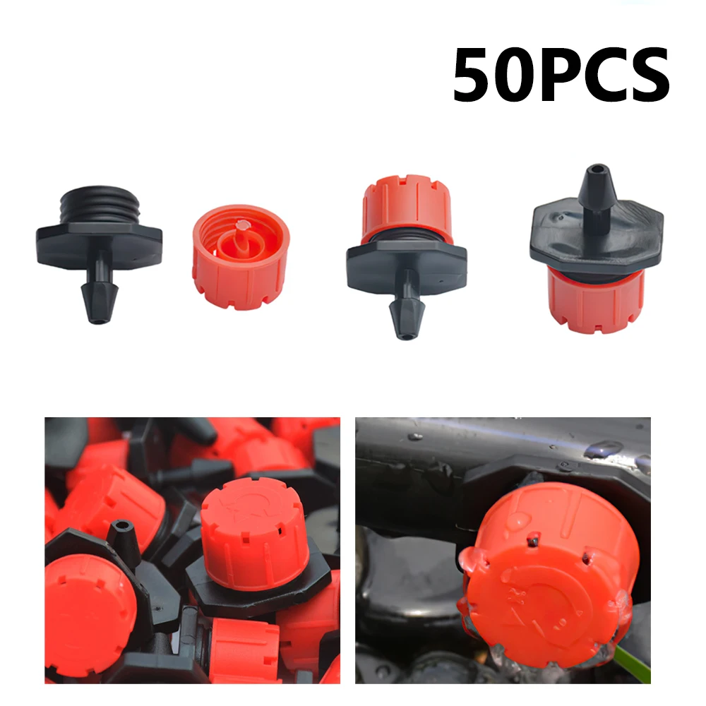 

50-200PCS 1/4 Inch Adjustable Irrigation Misting Dripper Sprinkler Head Water Dropper Garden Irrigation Misting Garden Supplies