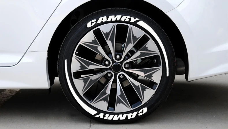 CAMRY Наклейки для автомобильных шин, наклейки для тюнинга автомобиля, 3D логотип, универсальные перманентные наклейки для шин, комплекты колес, этикетки, сделай сам, Стайлинг - Название цвета: CAMRY