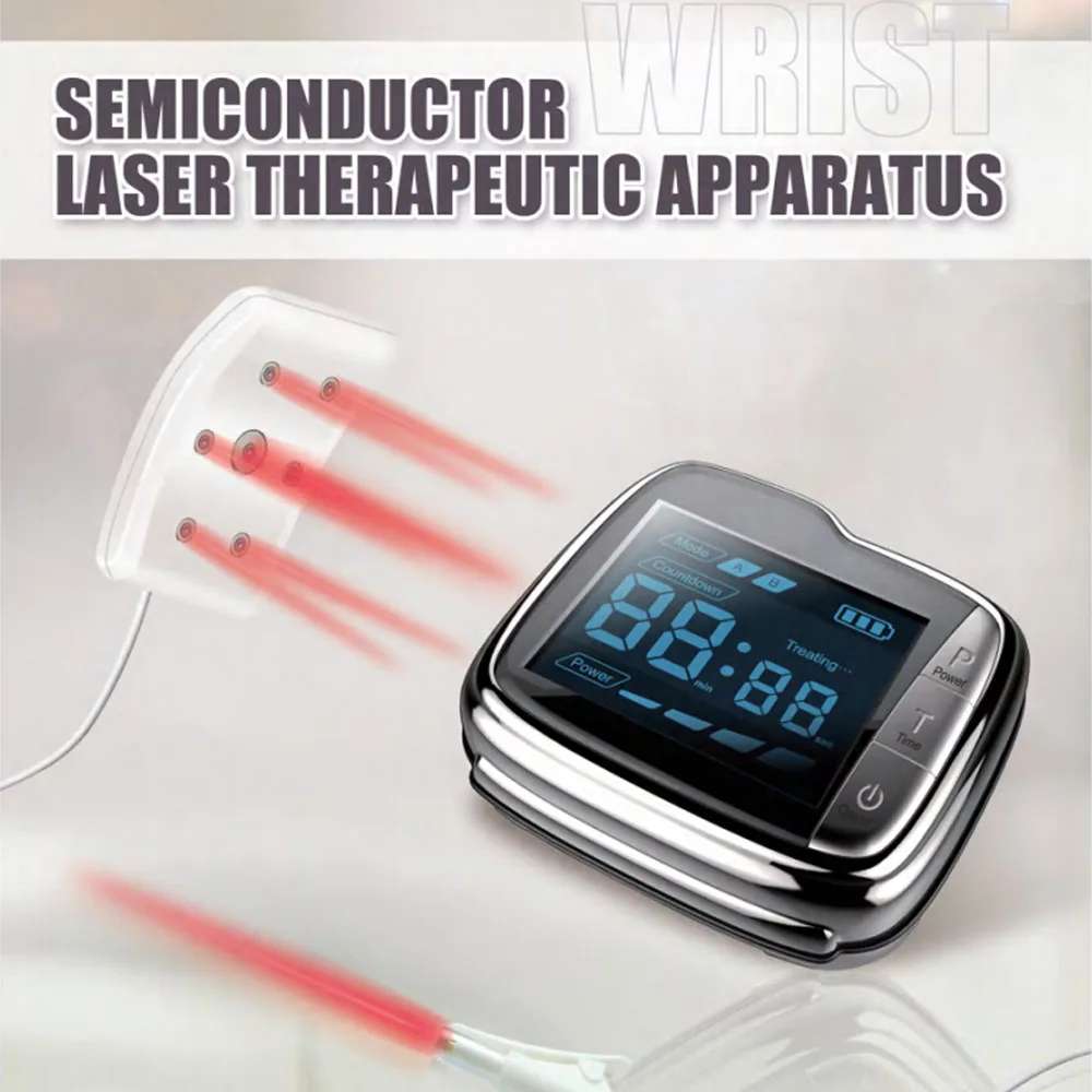 LASTEK 650nm LLLt Soft Laser Treatment Instrument Wrist Watch Physical Therapy Diabetics Hypertension Cold Laser Therapy 5