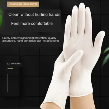 

100 Pcs Disposable Latex Gloves Non-slip Latex Safe Protection Gloves Waterproof Multifunction Health Hand Protection Tool