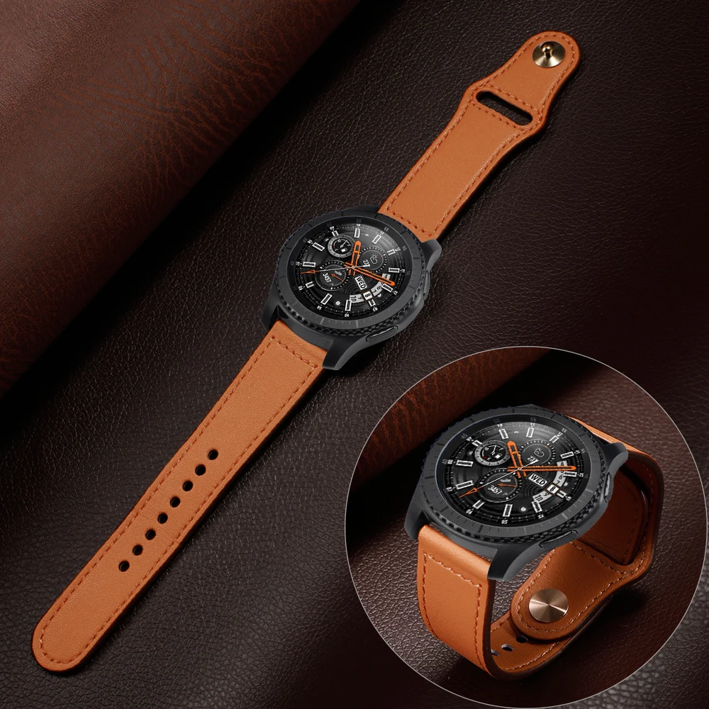 Gear S3 frontier кожаный ремешок для samsung Galaxy Watch 46 мм huawei watch gt amazfit gtr 47 браслет 22