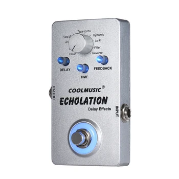 

COOLMUSIC Digital Delay Guitar Effects Pedal with 9 Delay Effects of Clean, Mod, Analog, Tube-Echo,Dynamic, Filter and Reverse