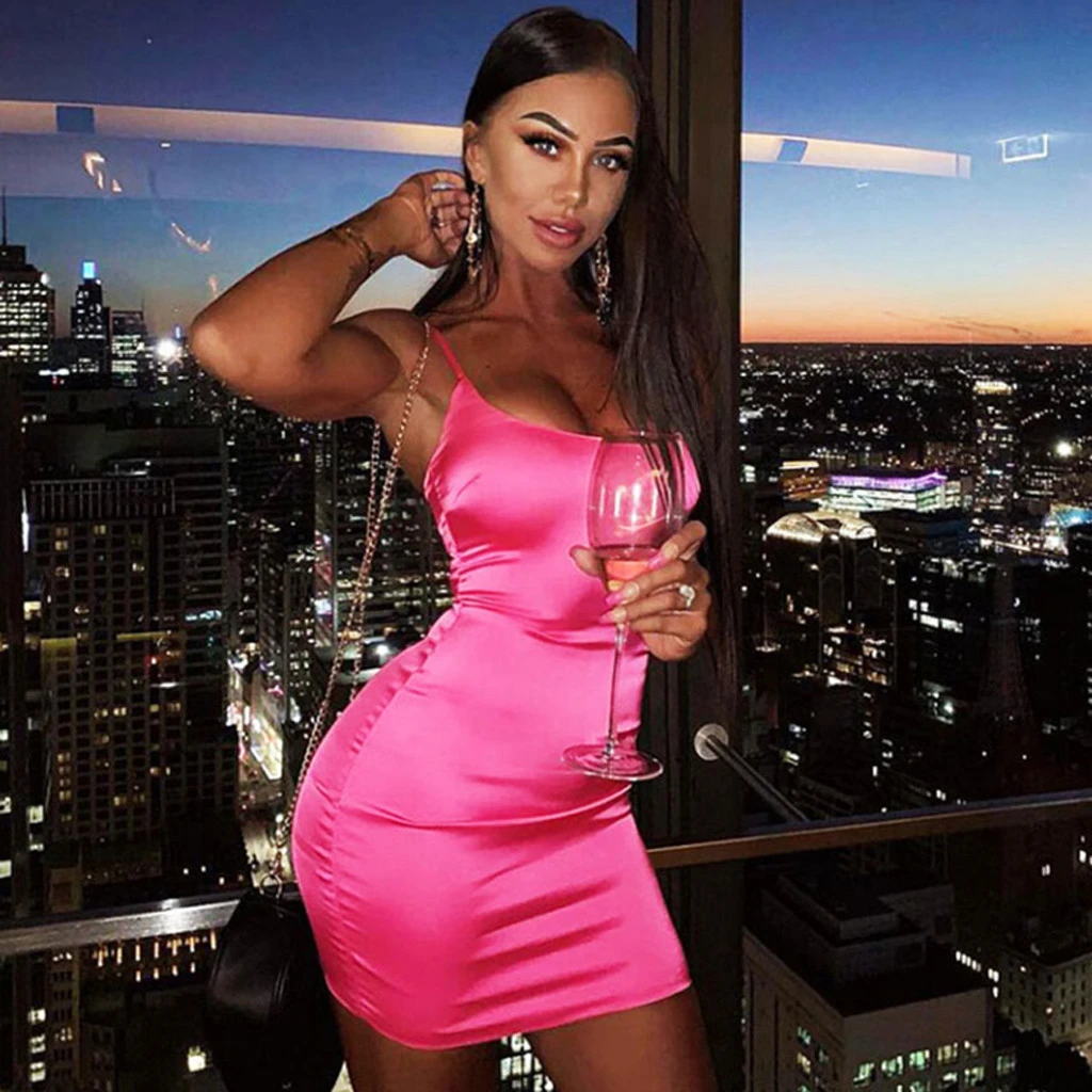 bodycon neon pink dress