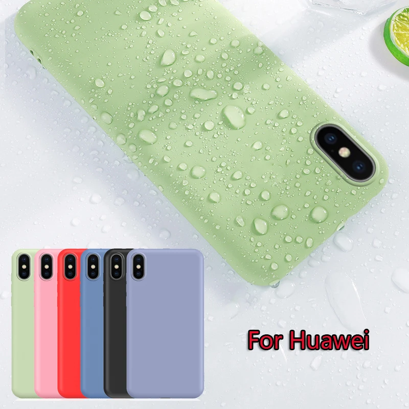 100 шт роскошный жидкий силиконовый чехол для huawei P30 P20 Pro mate 20X10 Lite Nova 5 5i карамельный цвет противоударный защитный чехол