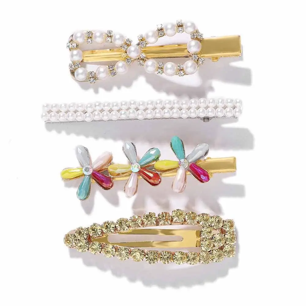 Best lady Trendy Hair Pins Sets For Women Wedding Korean Simulated Pearls Girls Party Bohemian Headwear Gifts Hair Accessories - Цвет: 24