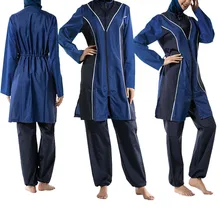 Костюм с полным покрытием, Модный Купальник, высокое качество, Средний Восток, исламский, мусульманский, с длинным рукавом, с принтом, Буркини, хиджаб