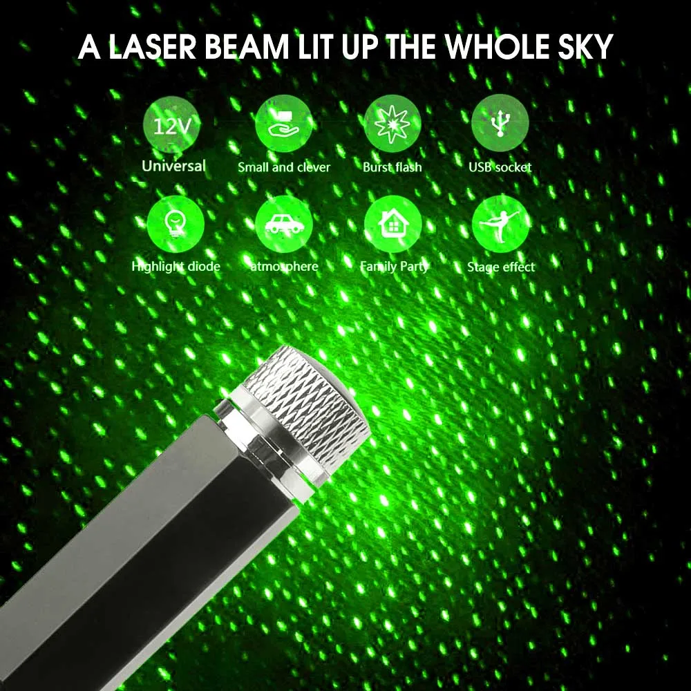 5V USB LED Nacht Licht Auto Dach Sterne Projektor Atmosphäre Galaxy Lampe  Decor Einstellbare Mehrere Beleuchtung Effekte Objektiv - AliExpress