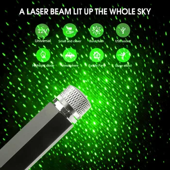 

5V USB LED Night Light Car Roof Star Laser Projector Atmosphere Galaxy Lamp Decor Adjustable Multiple Lighting Effects Lens