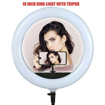 

Professional 18 Inch Ring Light With Tripe Mobile Phone Holder Annular Lamp 45cm Photo Round Makeup Artist Ring Lamp Large