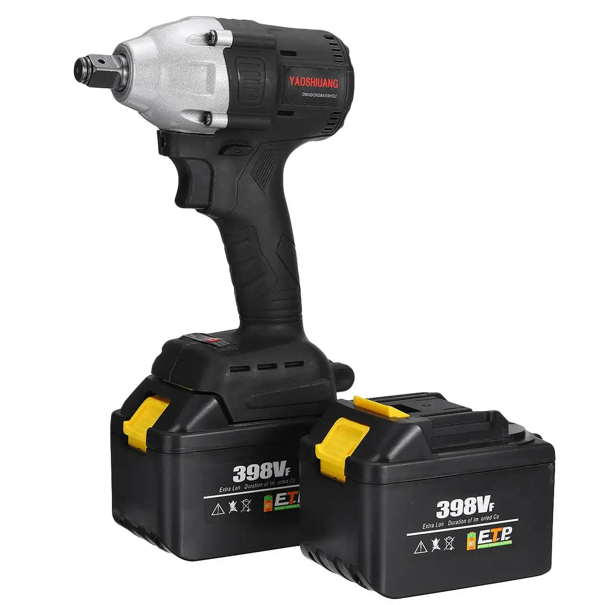 

110-240V 398VF Electric Impact Brushless Wrench 39800mah Electric Wrench 2 Battery Rechargeable 1/2'' Cordless Hand Power Tool