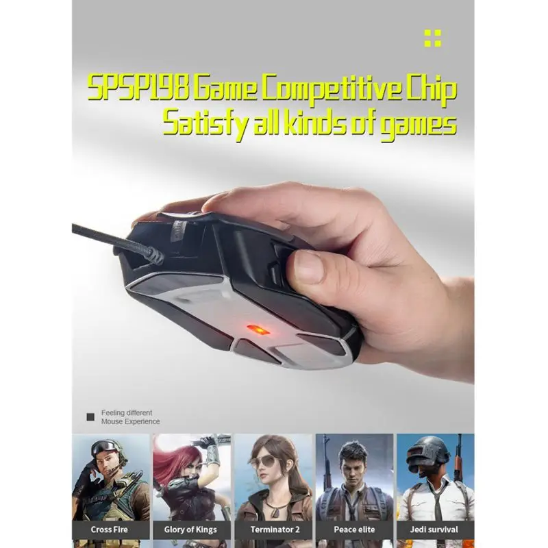 Проводная игровая мышь USB 6400 dpi Макросъемка 8 кнопок RGB Магнитная мышь