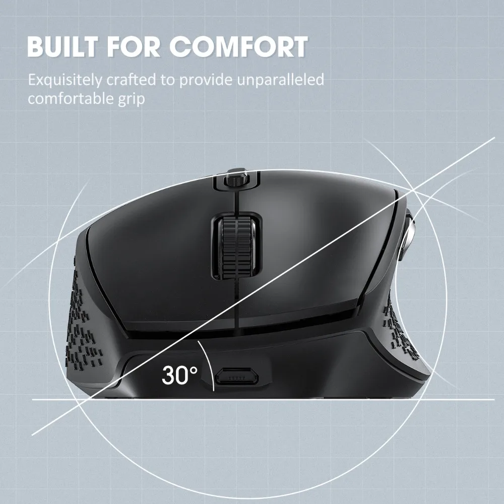 VicTsing PC262 2.4G Wireless Mouse Rechargeable Computer Mouse Adjustable 2400 DPI Silent USB Optical Cordless Mice For Laptop (4)