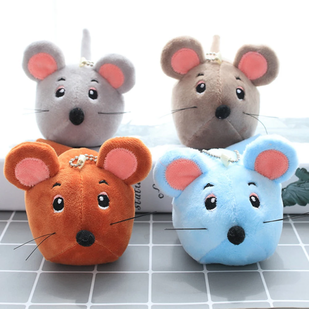 Cartoon Mouse Animal Plush Doll Stuffed Keychain Pendant Bag Hanging Decor Gift Cartoon mouse animal design mini size adorable