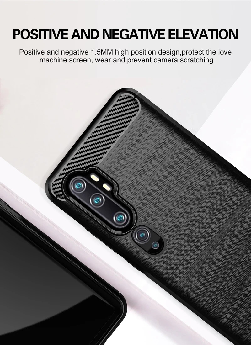 Для Xiaomi Mi Note 10 Чехол Мягкий ТПУ противоударный чехол карбоновый Узор Матовый чехол s для Xiaomi Mi Note 10 Note 10 Чехол Чехлы