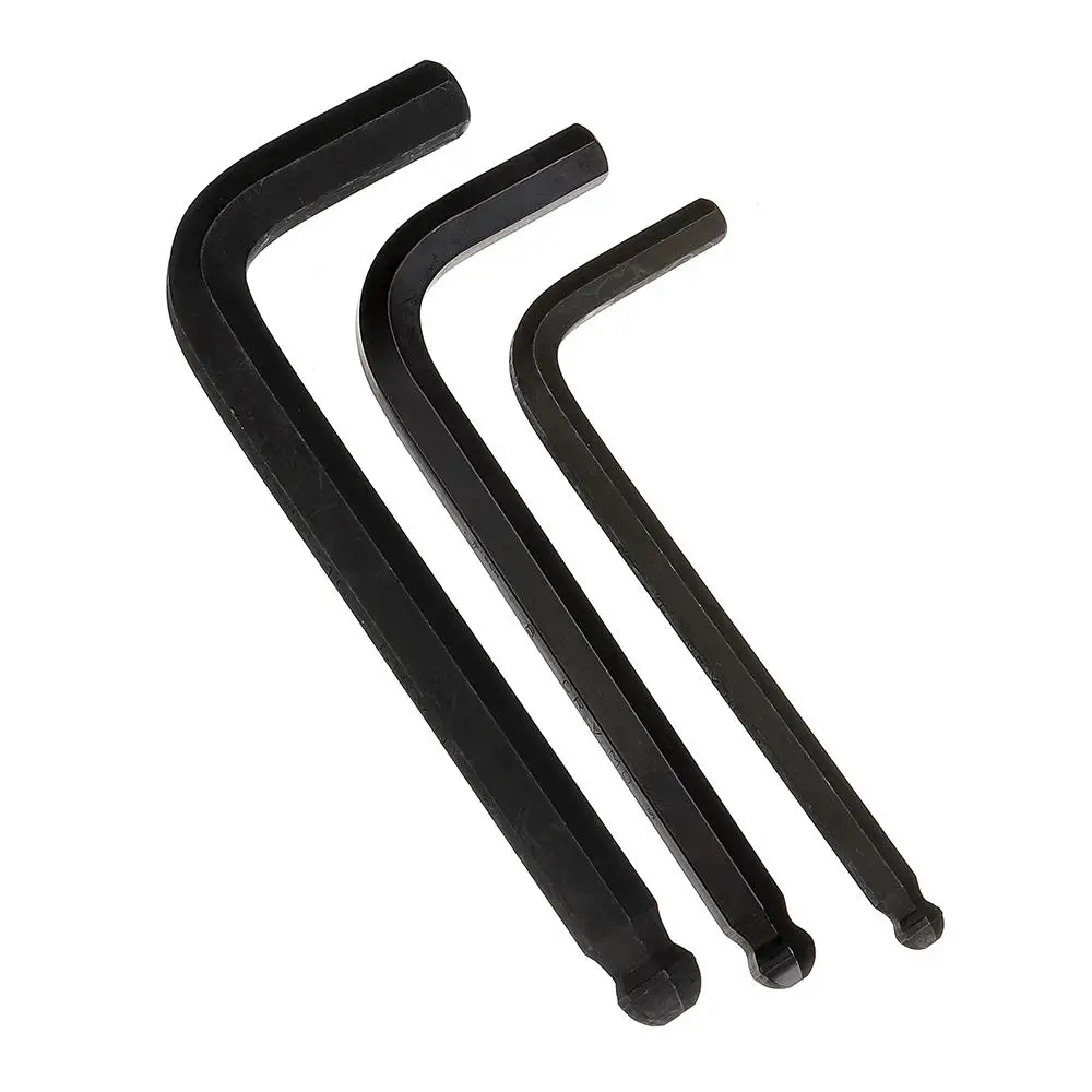 FINDAMAZE BS-B9 9Pcs L Shape Hex Key Set Allen Wrench Chrome Ball End