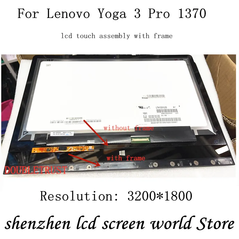 13 3 &quotLCD сенсорный экран дигитайзер сборка + панель LTN133YL03-L01 LTN133YL01 для Lenovo Yoga Pro 1370