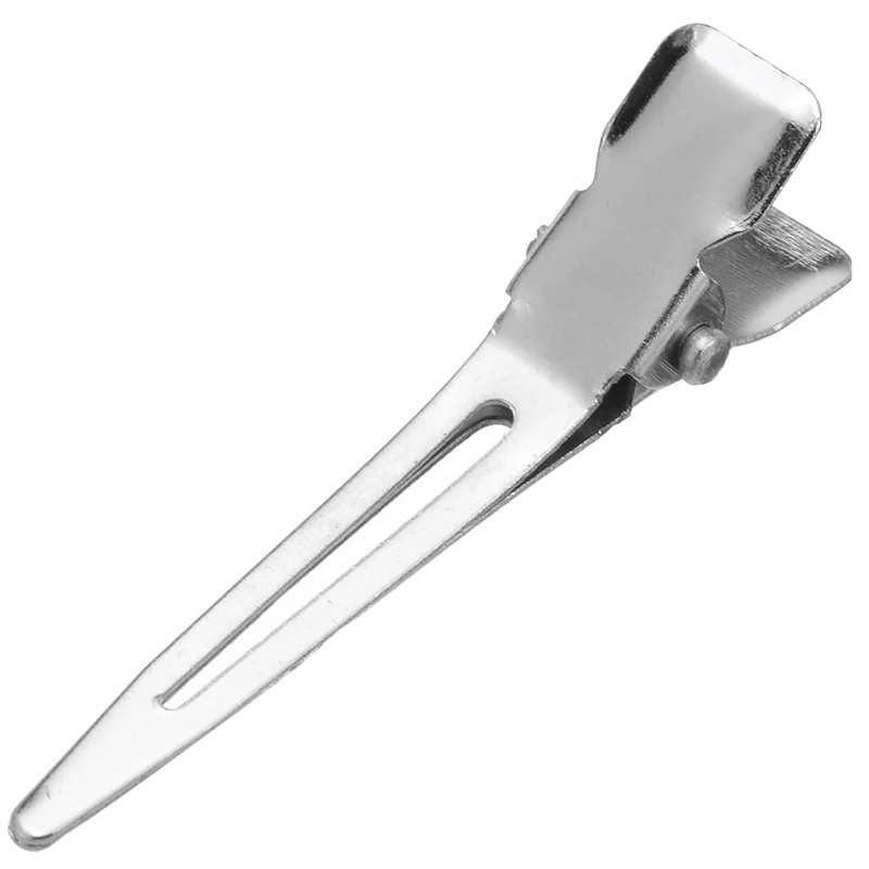 Mayitr 50pcs Hair Alligator Clips  DIY Silver Flat Metal Single Prong Alligator Hair Clip Barrette For Hair Style Tools