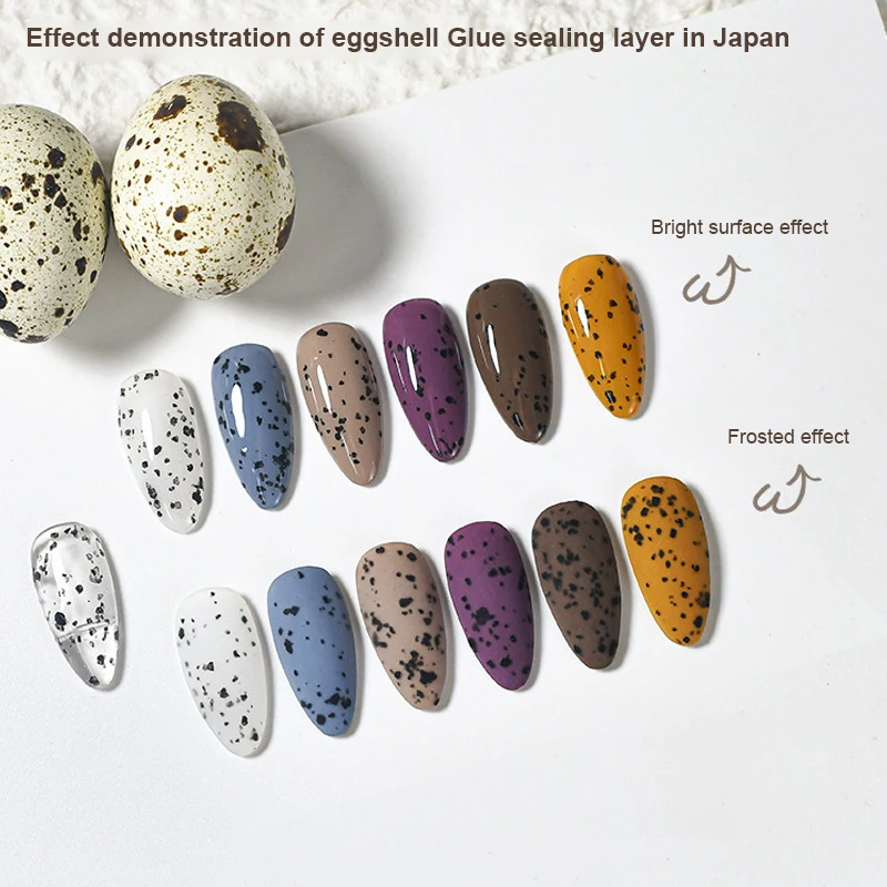 

FRANCHESKA 13 Colors Nail Art EggShell Glue 8ml Special Black Material Nail Gel With Any Color Base Quail Egg Shell Glue TSLM1