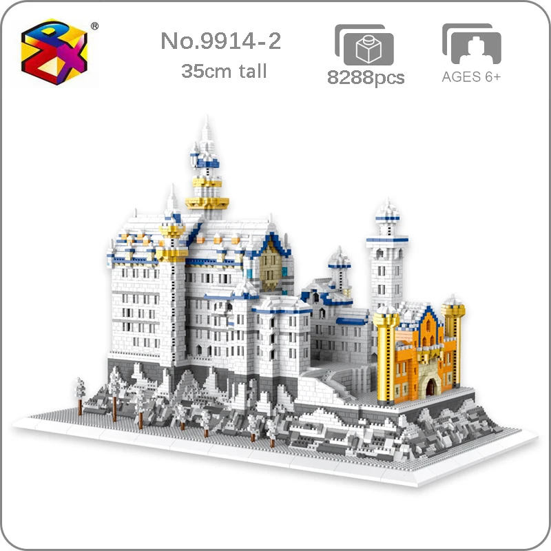 PZX City архитектура снег Лебедь Каменный Замок 3D модель набор строительных блоков