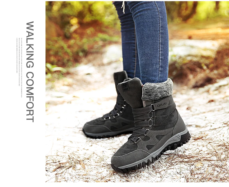 NAUSK/новые женские ботинки; зимние ботинки из высококачественной кожи и замши; женские теплые водонепроницаемые зимние ботинки; Botas mujer