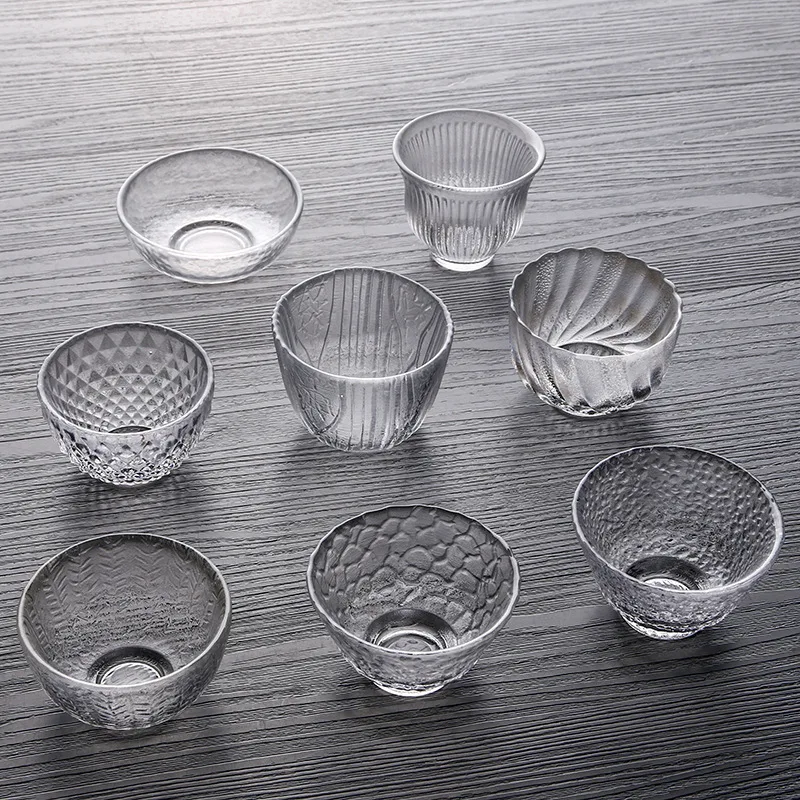 Natural detox zhi li Manufacturers Direct Supply Bark Glass Tea Set OEM Processing Tea Cup Customizable Kung Fu Tea Set