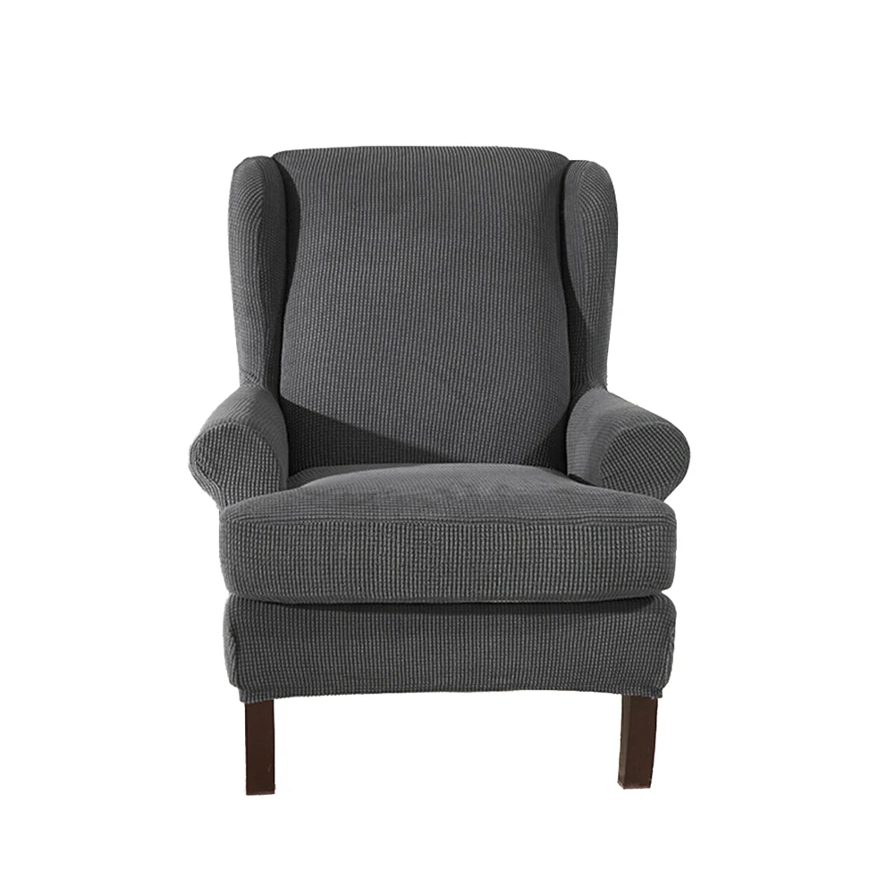 Наклонные руки King Back эластичные чехлы на кресла кресло Wingback крыло диван задний Чехол для стула тянущийся протектор SlipCover протектор - Цвет: Grey