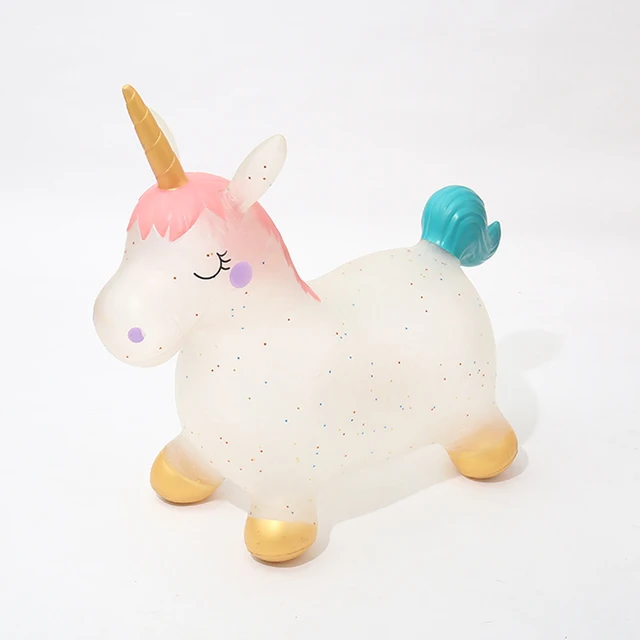 Doki Toy 55cm Baby Jumping Horse Inflatable Ride on Animal Toys Children Cute Unicorn Bouncy Sports Games Toys for Kids 2021 2